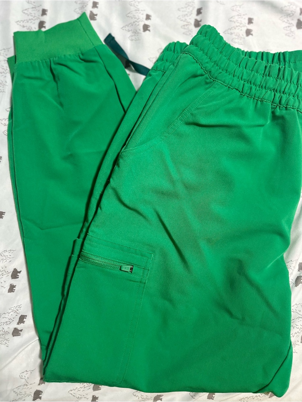 Vibrant Green Drawstring Scrub Pants